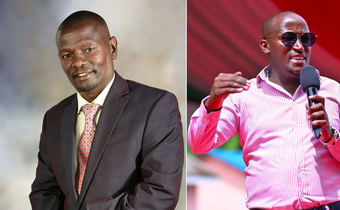 A collage of Gospel singer Philip Kimani and MP Elijah Kururia