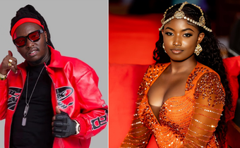 A collage of Shatta Bway and Claudia Naisabwa