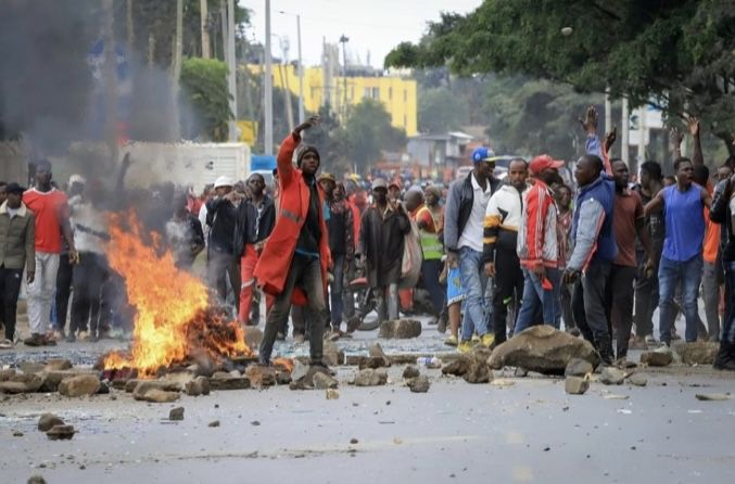 Chaos during protests