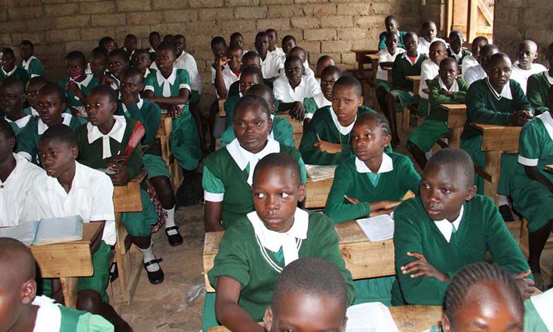 Pupils in a class in Kenya