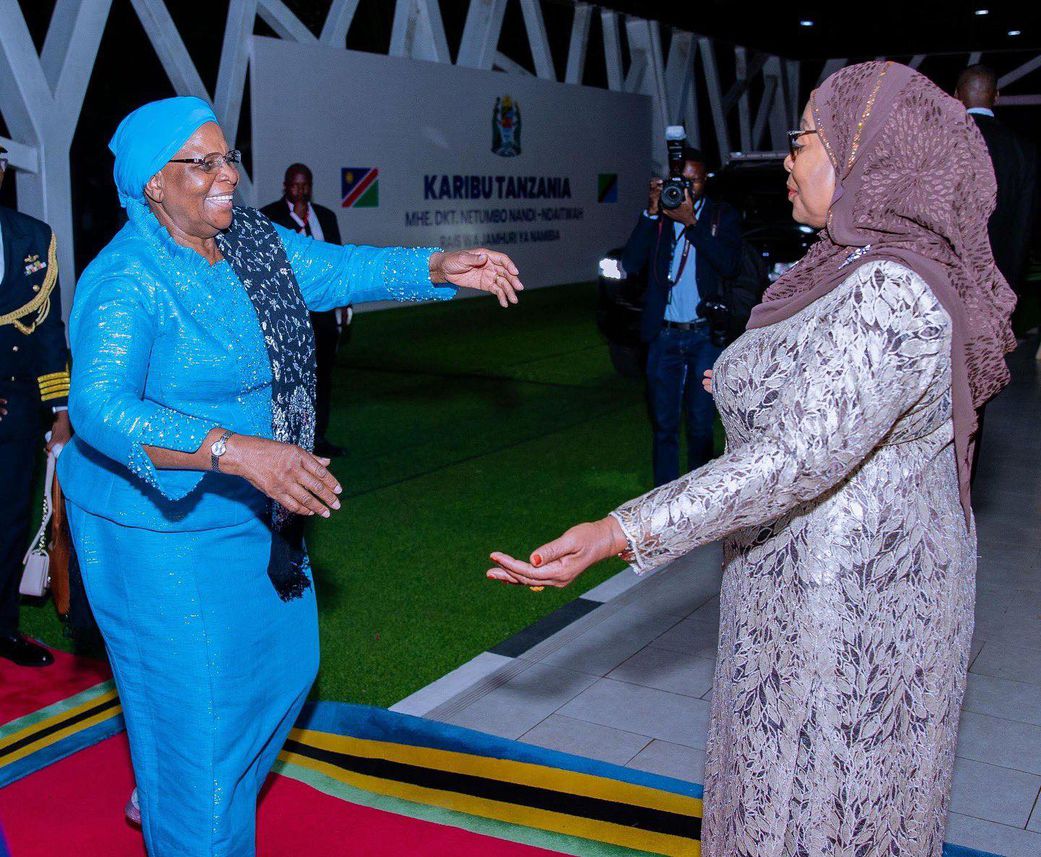 Tanzania President Samia Suluhu Hassan and Namibia President Netumbo Nandi-Ndaitwah