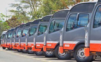 A fleet of matatus