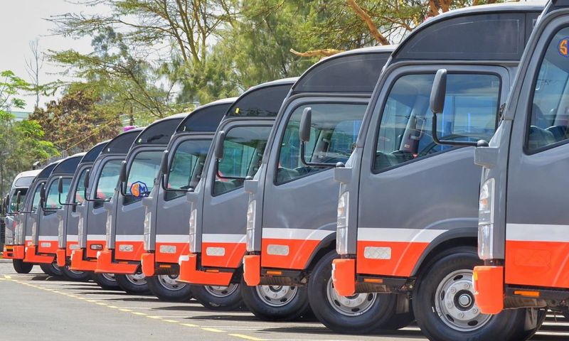A fleet of matatus