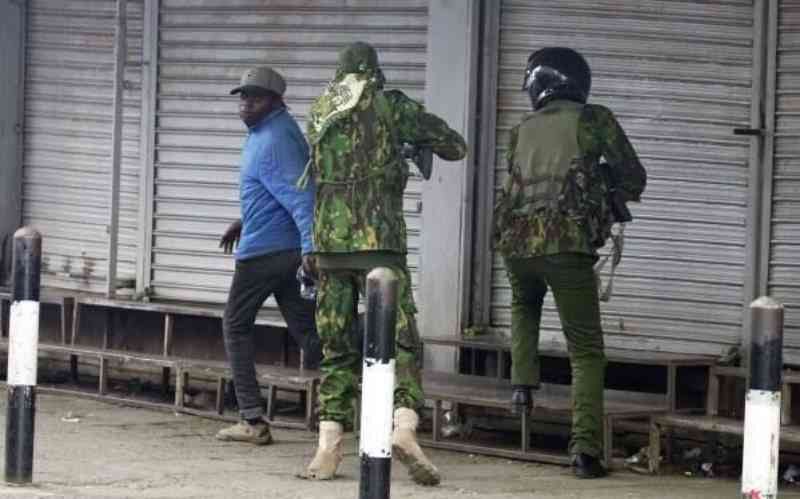 A screengrab image of Boniface Kariuki moments before he was shot by a police officer