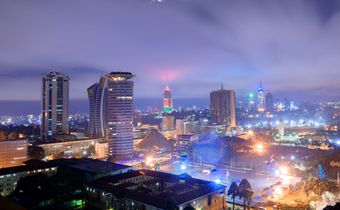 Nairobi city skyline at night