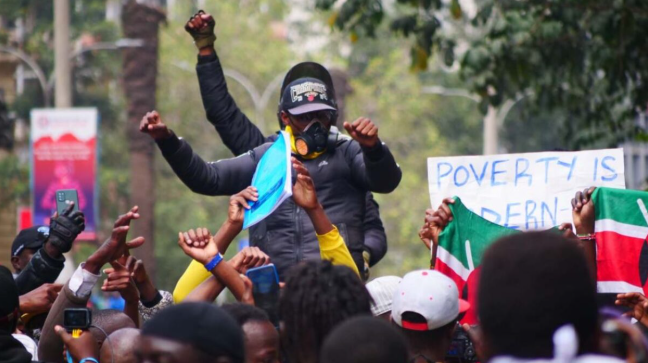 Kenyans during the Finance Bill protests