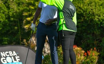 Golfers at the Great Rift Valley Lodge and Golf Resort in Naivasha, in the last qualifier of the 2024 NCBA Golf Series