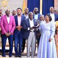 Former Deputy President Rigathi Gachagua and his allies at a past church service.