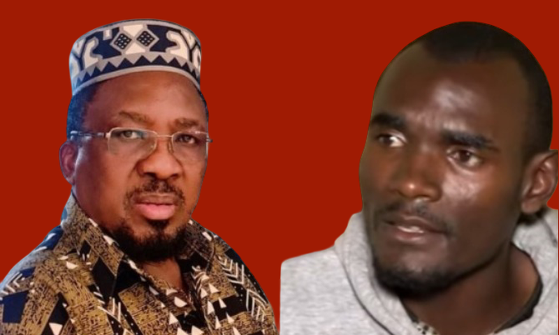 Pastor Ng’ang’a and Willy Mwangi who was slapped by the preacher during a church service at Neno Evangelism Centre