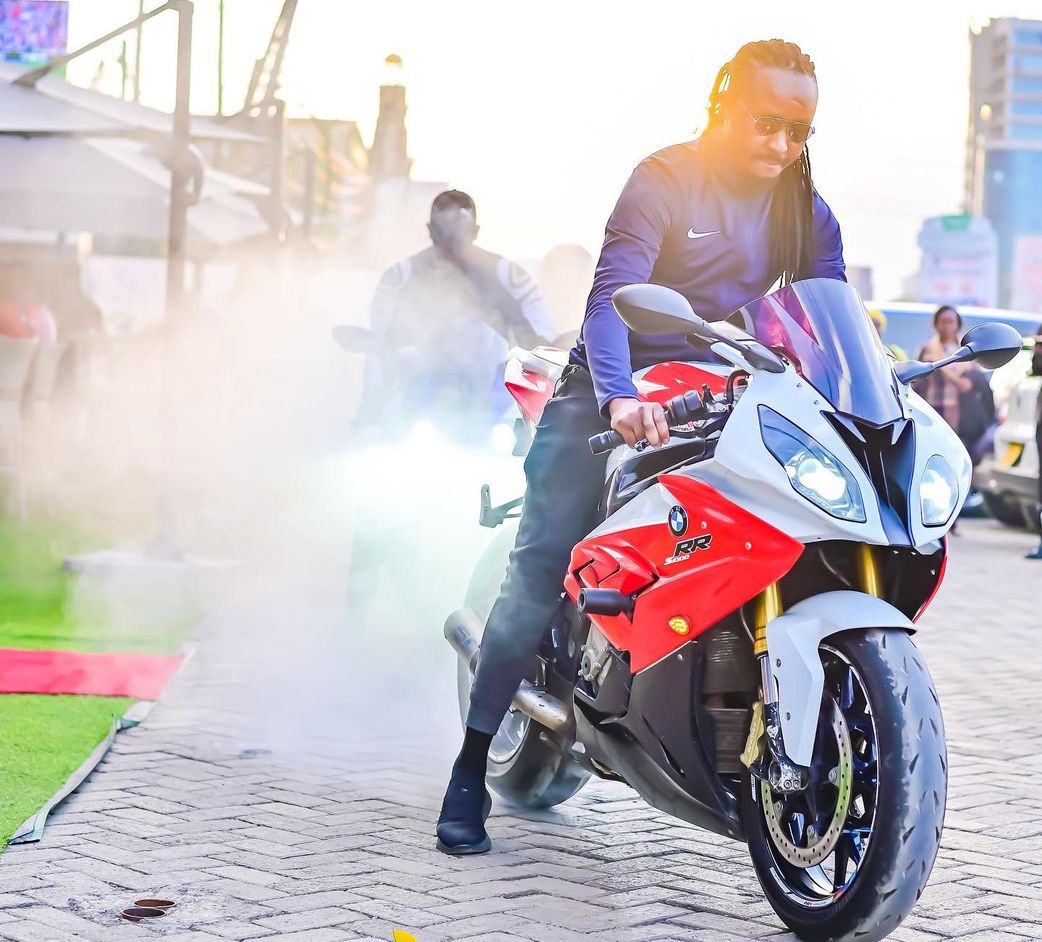 DJ Moh Spice on his superbike