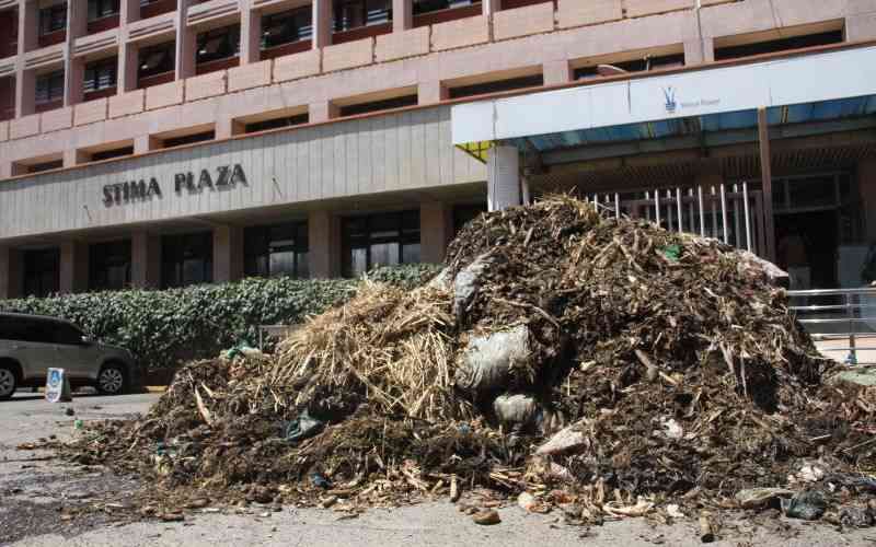 Garbage dumped at Kenya Power offices