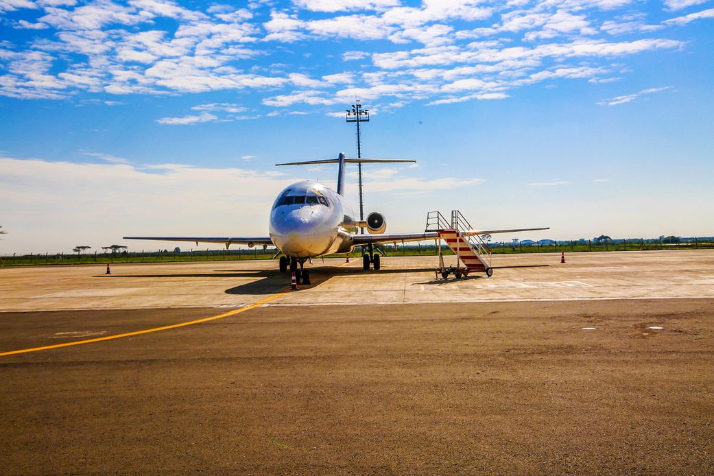 An airplane parked