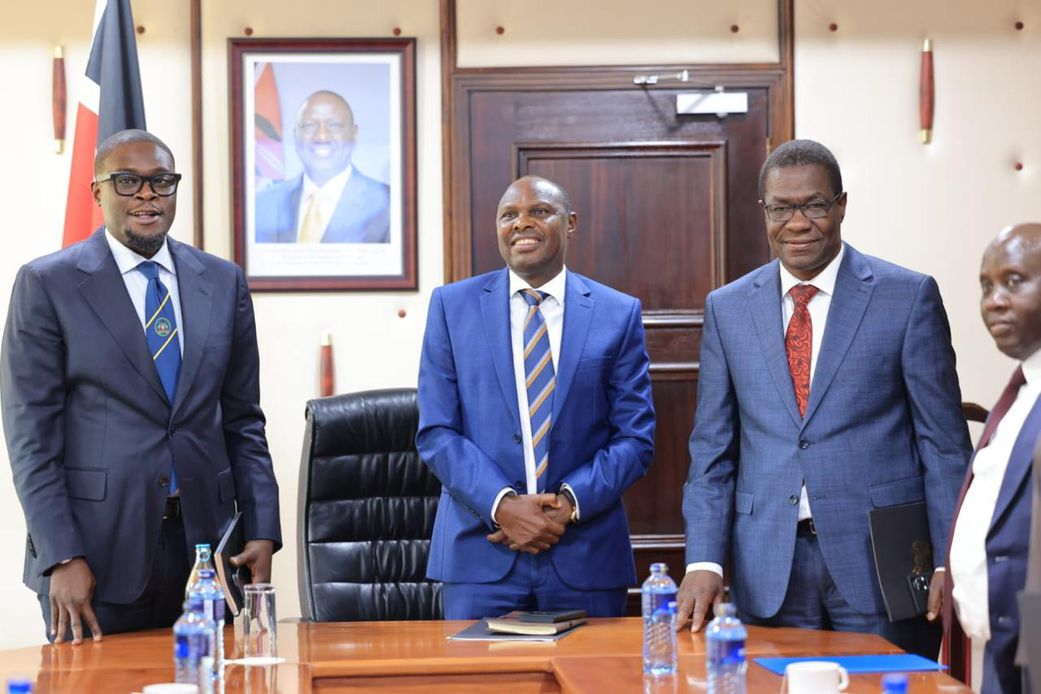 Head of Public Service Felix Koskei, with Governor Johnson Sakaja and Energy CS Opiyo Wandayi