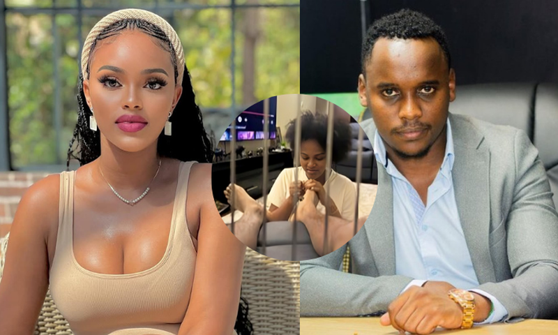 A collage of businessman Khalif Kairo with his girlfriend Wavinya Maria