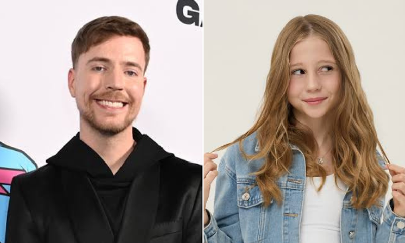 YouTuber MrBeast and Like Nastya
