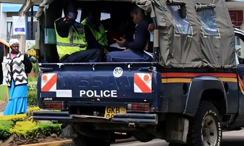 File image of a police vehicle ferrying suspects