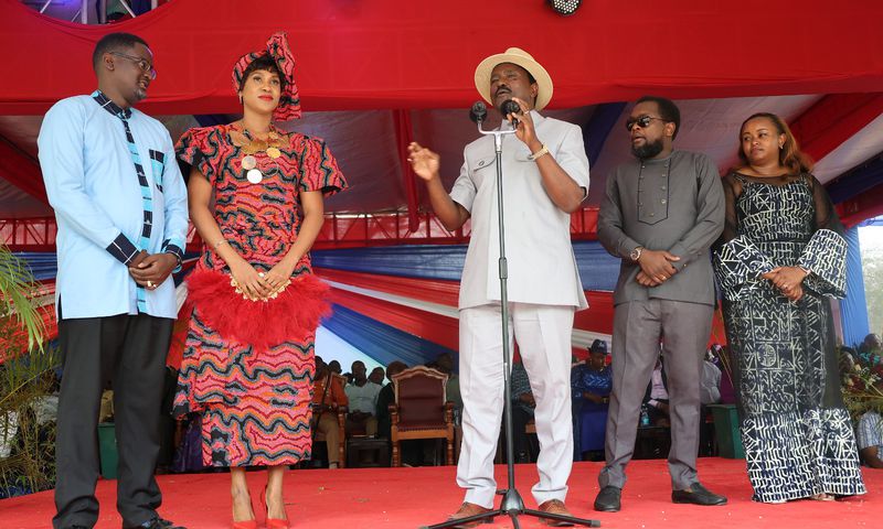 Kalonzo introducing his sons and their spouses