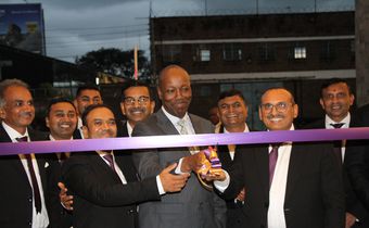 Trade CS Lee Kinyanjui during the launch of Purple Tower in Nairobi