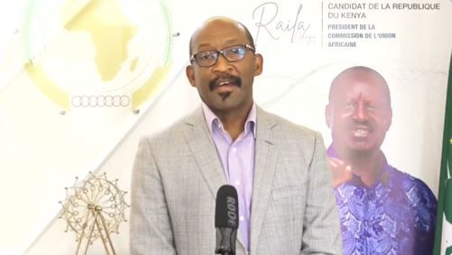 Former Seychelles Vice President Vincent Meriton who quit the African Union Commission Chairmanship race endorsing Raila Odinga