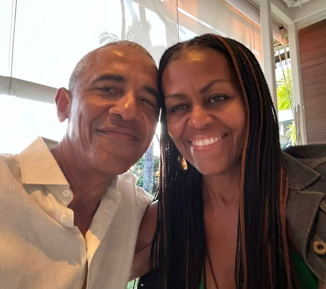 Former U.S. President Barrack Obama and his wife, former first lady Michelle Obama