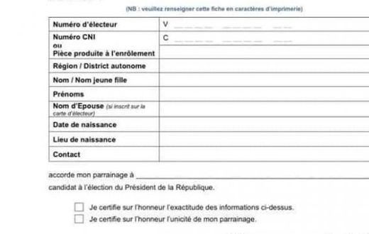 La CEI fixe les quotas de parrainages régionaux pour les candidats pour les présidentielles