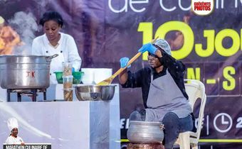 La Cheffe ivoirienne Eudoxie Kouablan réalise 240 heures de cuisine pour le Records Guinness