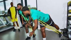 Les joueurs à l'entrainement