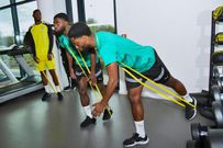 Les joueurs à l'entrainement