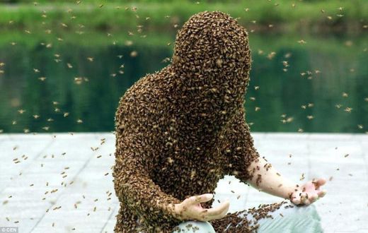 This man was completely covered in bees [Kanyidaily]