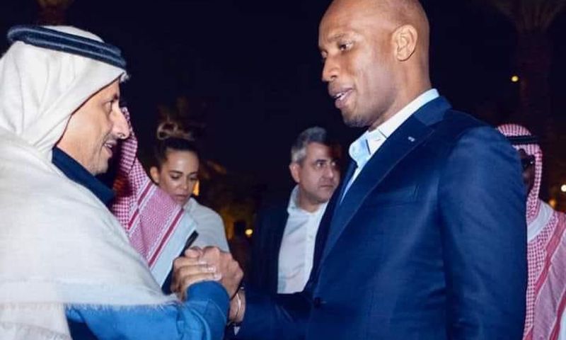 Didier Drogba et l'émir du Qatar