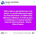 Les réactions des internautes sur le discours de ADO/Kouadio Jean Bonin