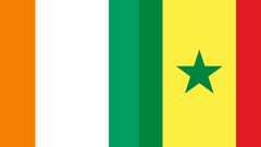 Drapeau de Côte D'ivoire et Drapeau du Sénégal