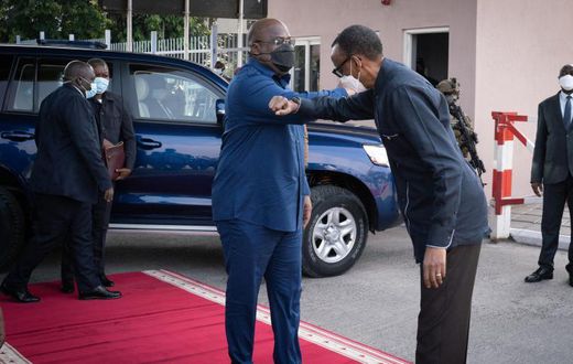 Le président congolais, Félix Tshisekedi Tshilombo et le président rwandais, Paul Kagamé