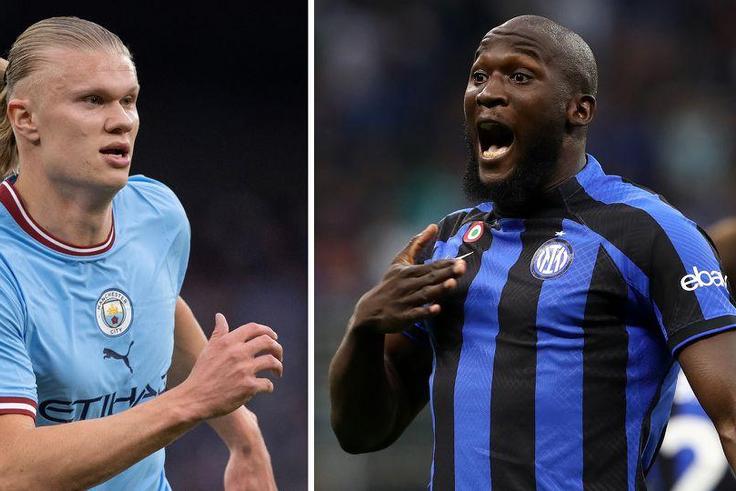 Halland (gauche) et Lukaku