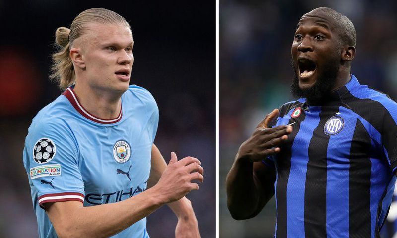 Halland (gauche) et Lukaku