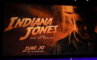 La présentation du nouvel épisode d'"Indiana Jones" par Disney au CinemaCon de Las Vegas, le 26 avril 2023 © Ethan Miller / GETTY IMAGES NORTH AMERICA/AFP