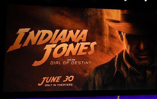La présentation du nouvel épisode d'"Indiana Jones" par Disney au CinemaCon de Las Vegas, le 26 avril 2023 © Ethan Miller / GETTY IMAGES NORTH AMERICA/AFP