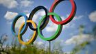 Les anneaux Olympiques à l'Olympic Park de Londres, le 22 juillet 2012