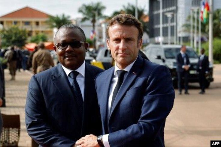 Umaro Sissoco Embalo, le président de la Guinée Bissau et Emmanuel Macron, le président de la France