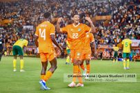 Sebastien Haller célébrant le but/Kassoum Koné