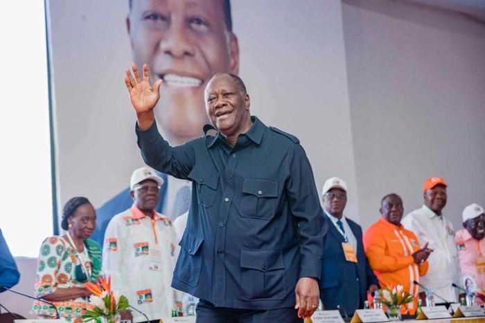 Alassane Ouattara à la cérémonie d'investiture