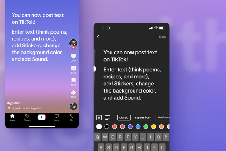 TikTok offre la possibilité d'envoyer des messages écrits