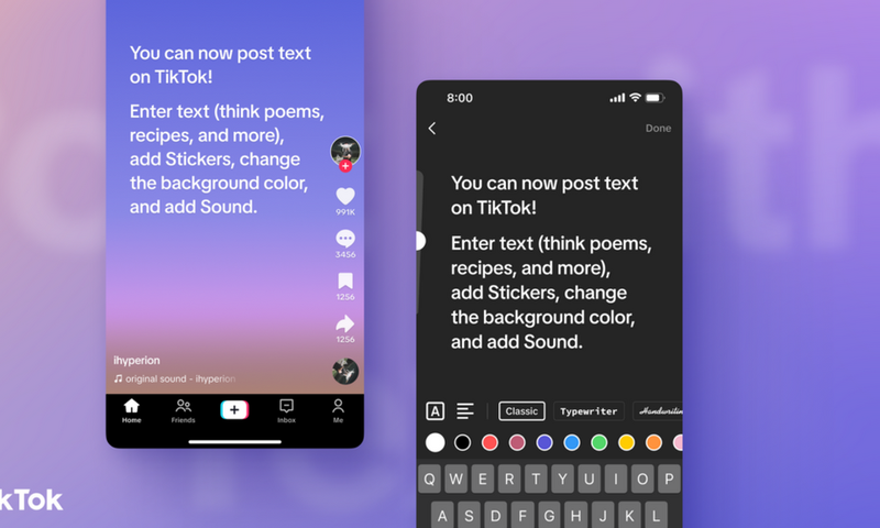 TikTok offre la possibilité d'envoyer des messages écrits