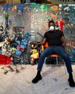 Aboudia dans son atelier