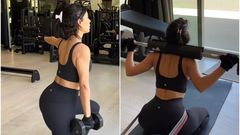 Kim Kardashian took to Instagram Sunday morning to share her 5-step weight-based workout routine.Kim Kardashian/Instagram