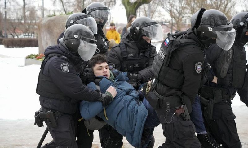 Arrestation de manifestant en Russie