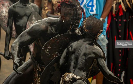 Les soldats en pays Zulu montrant toutes leurs forces