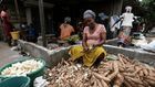 Manioc, also called cassava, is a staple food across West Africa -- the brown root vegetable is peeled, pulped and cooked, providing starchy ballast to a meal