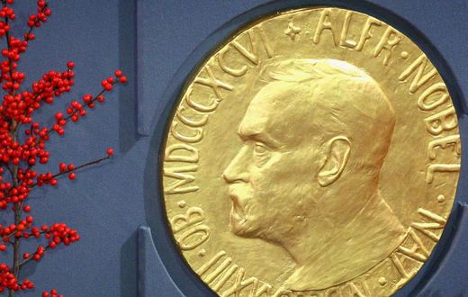 A plaque depicting Alfred Nobel at the Nobel Peace Prize Ceremony in Oslo, Norway.Chris Jackson/Getty Images