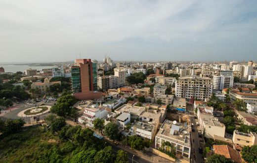 Le quartier du Plateau depuis le toit de la tour Amsa, (Dakar) © Youri Lenquette